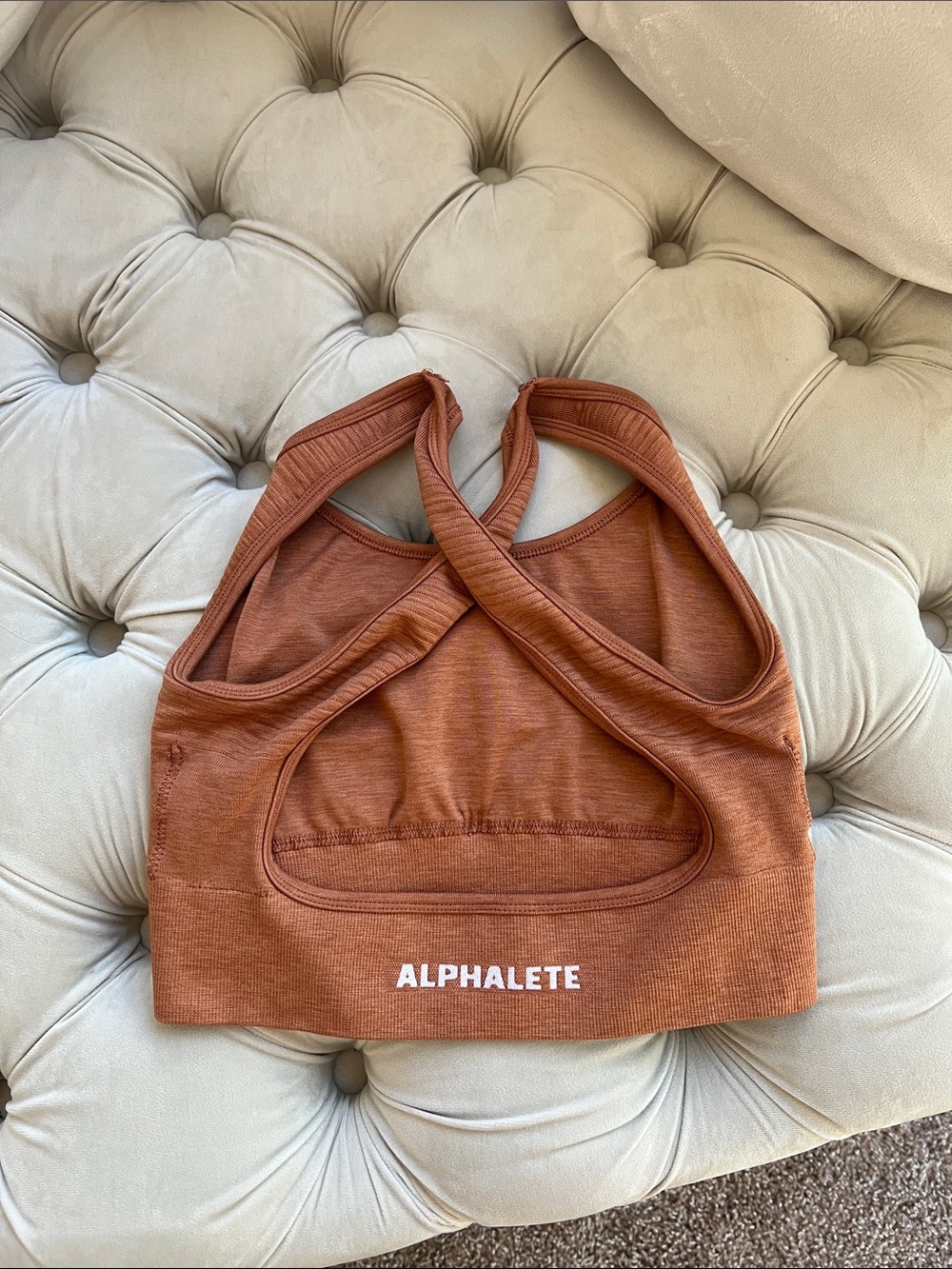 Alphalete Burnt Orange Cross-Back Sports Bra